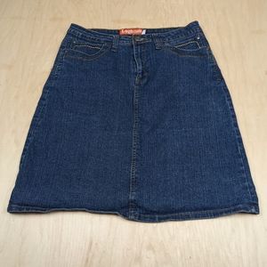 Tough Club, Embroidered, Stretch Denim Skirt (13/14)